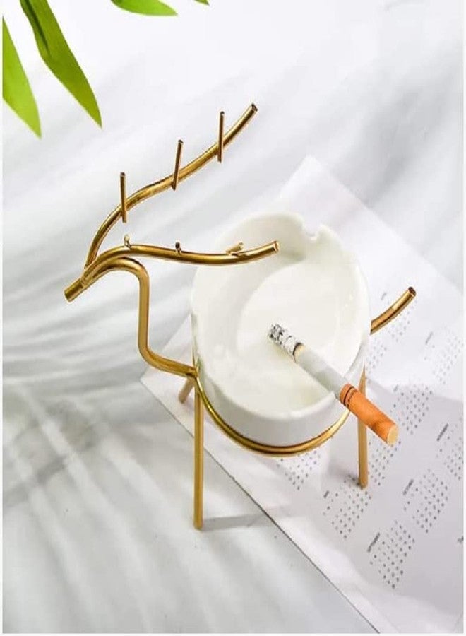 CORAL TREE fancy Ceramic and metal frame Ash tray for smoking use for home office hotel and restaurant (1 Piece Deer style) - Image 5